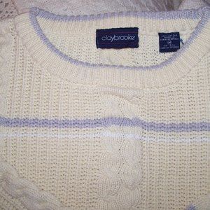 Daybrooke Cream Cable Knit 100% Cotton Sweater M